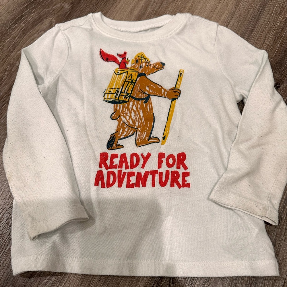 Old Navy Cream Adventure Bear Long Sleeve Tee